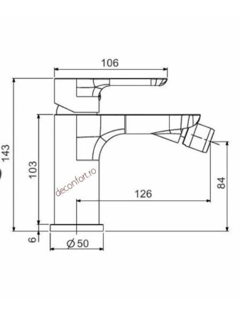 Baterie bideu Ermetiq culoare negru crom  cartus ceramic [2]