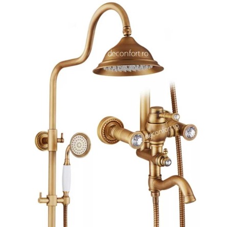 Baterie bronz antichizat cu sistem dus 3 functii Benin