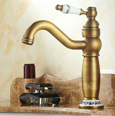 Baterie bronz antichizata montare lavoar Norton pipa rotativa [1]