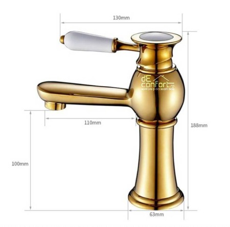 Baterie bronz BORNO Gold Luxury montare lavoar [2]