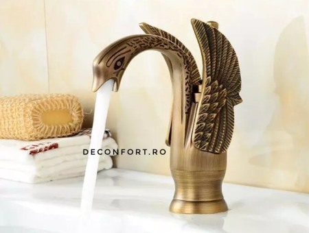 Baterie bronz retro Lebada montare lavoar antichizata