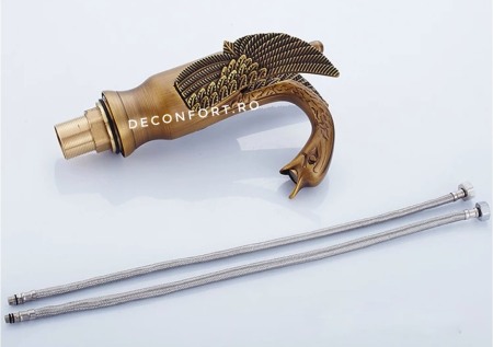 Baterie bronz retro Lebada montare lavoar antichizata [3]