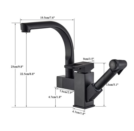 Baterie bucatarie dus extractabil ATIS negru [3]