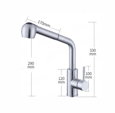 Baterie bucatarie inox doua jeturi apa [4]