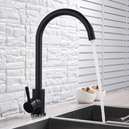 Baterie Bucatarie - Baterie bucatarie inox negru mat