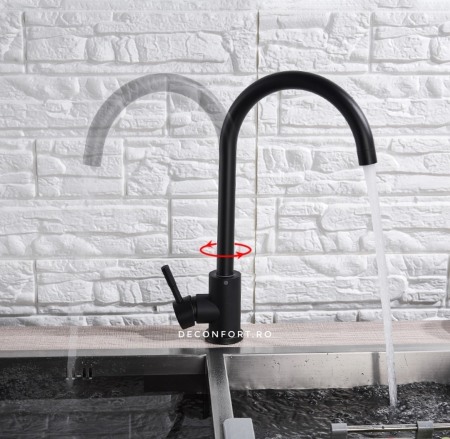 Baterie bucatarie inox negru mat [1]