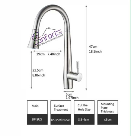 Baterie bucatarie inox pipa extractabila [3]