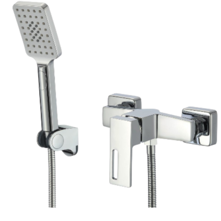 Baterii Sanitare - Baterie cabina dus din alama aspect cromat modern Milo