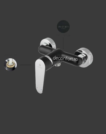 Baterie cabina dus Ermetiq neagra accesorii dus incluse cartus ceramic [1]