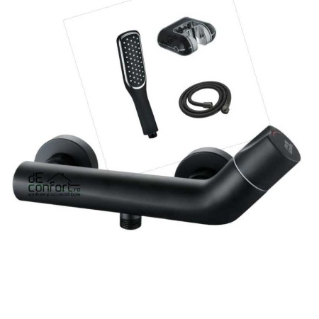 Baterii cada / dus - Baterie cabina dus LYRA culoare neagra set dus inclus