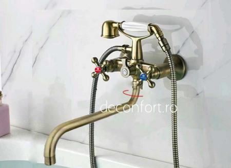 Baterie cada antichizata ACONNA pipa lunga bronz set dus inclus [1]