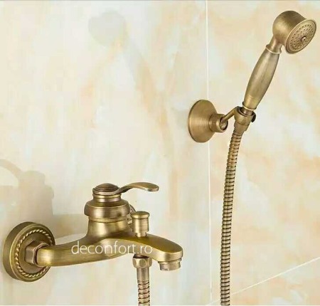 Baterie cada bronz antichizt cu furtun si para dus Kano [0]