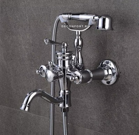 Baterie cada cromat lucios cu set dus inclus, doua functii Lavory Chrome [0]