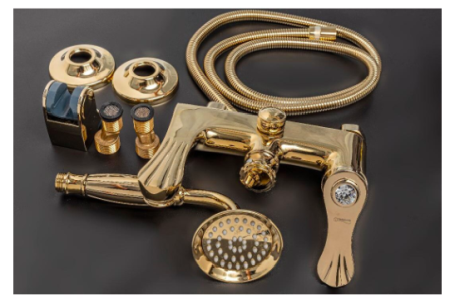 Baterie cada-dus Nera Gold cu dus mobil [3]