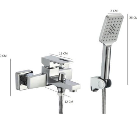 Baterie cada dus pipa fixa aspect cromat modern Milo [3]