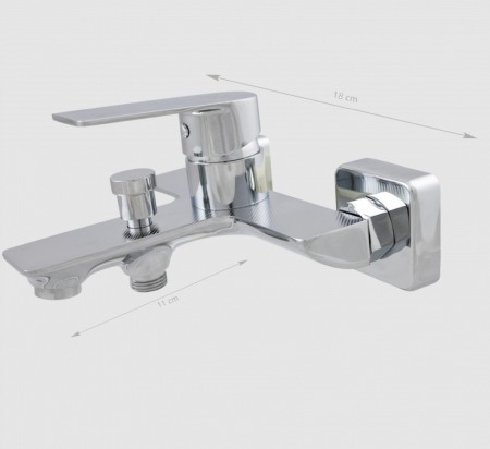 Baterie cada pipa fixa cromata set dus [2]
