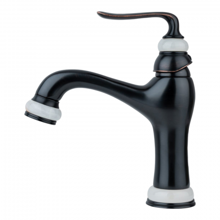 Baterii lavoar - Baterie chiuveta baie antichizata Jade Black montare lavoar