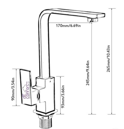 Baterie chiuveta inox crom periat pipa slim rotativa [3]