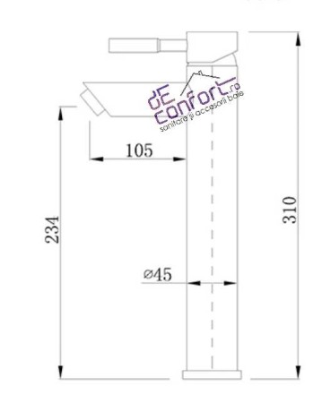 Baterie inalta inox montare blat langa chiuveta Tube pipa fixa [2]