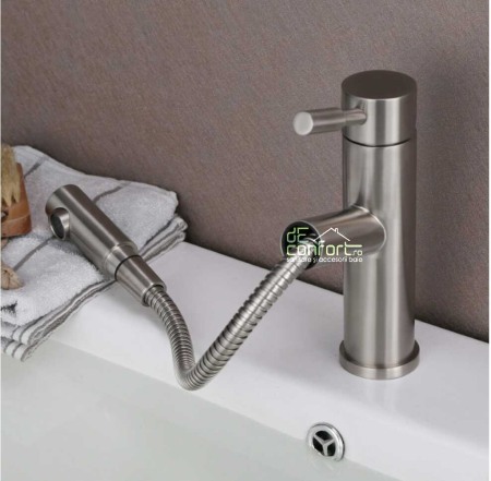 Baterie inox dus extractabil montare lavoar jet apa unic [4]