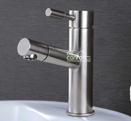 Baterie inox dus extractabil montare lavoar jet apa unic [1]