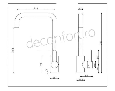 Baterie inox lebada STEEL finisaj crom periat montare chiuveta bucatarie [2]