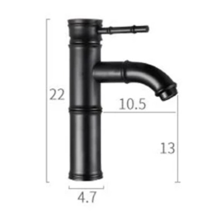 Baterie lavoar antichizata neagra bambus [3]
