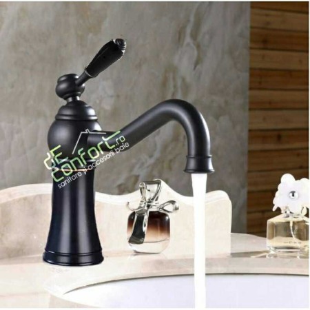 Baterie lavoar antichizata retro montare chiuveta RYDE Dark culoare neagra [0]