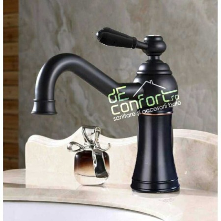 Baterie lavoar antichizata retro montare chiuveta RYDE Dark culoare neagra [1]