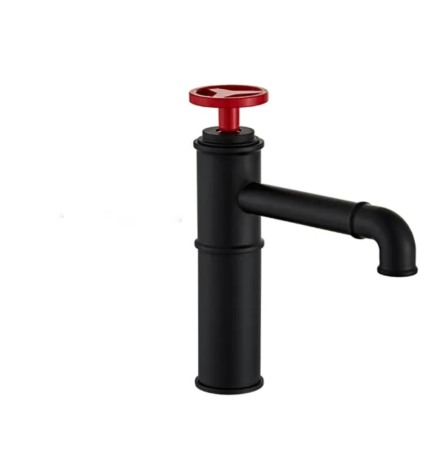 Baterie lavoar aspect industrial negru rosu