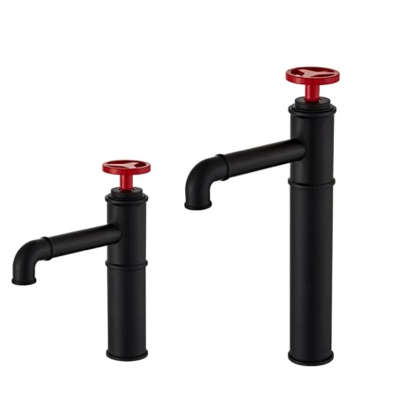 Baterie lavoar aspect industrial negru rosu [4]
