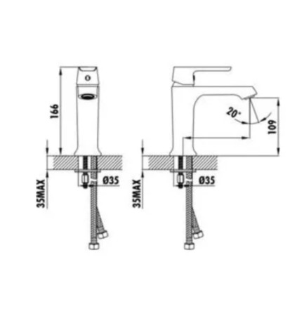 Baterie lavoar culoare alb crom Ermetiq [1]