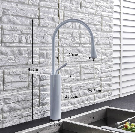 Baterie lavoar inalta alba Drop [2]