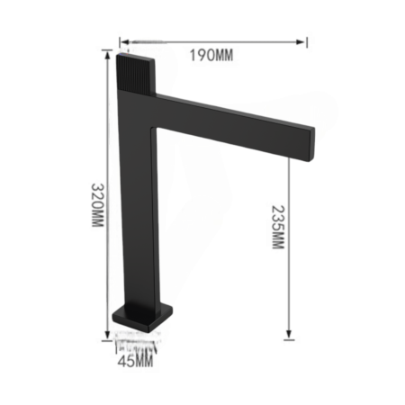 Baterie lavoar inalta negru SLIM montare blat [2]