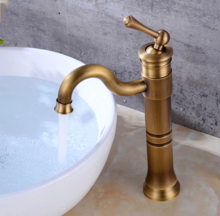 Baterie retro blat - Baterie lavoar inalta bronz antichizat Lavory