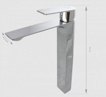 Baterie lavoar inalta cromata striatii 3D maneta superioara [2]