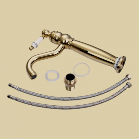Baterie chiuveta baie inalta montare blat Norton Gold [2]
