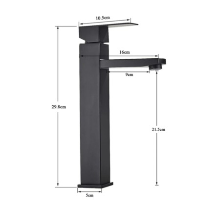 Baterie lavoar inalta neagra montare blat AGS [2]