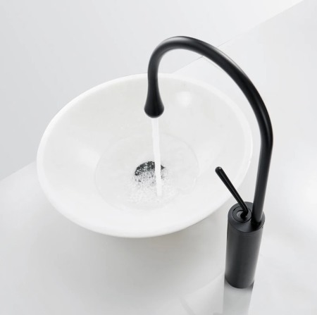 Baterie lavoar inalta neagra montare blat Drop [2]