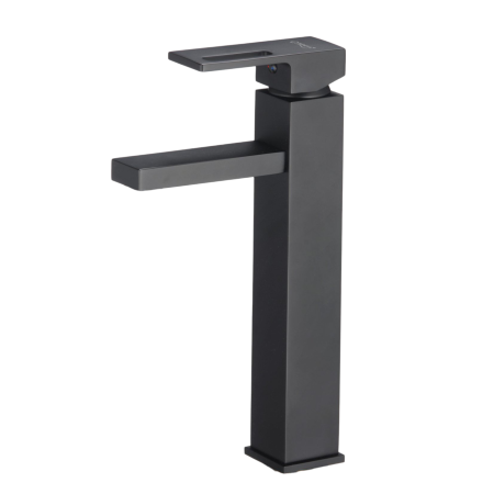 Baterii Sanitare - Baterie lavoar inalta negru montare blat MILO