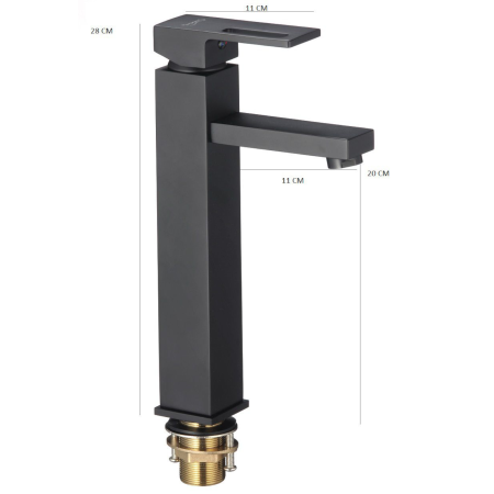 Baterie lavoar inalta negru montare blat MILO [3]