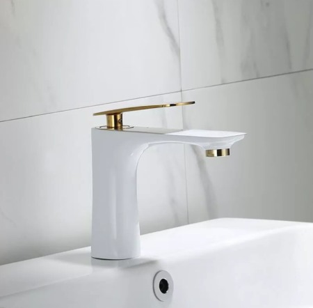 Baterie lavoar inaltime medie alba auriu Carpi [1]