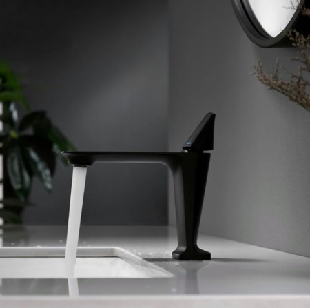Baterie lavoar inaltime medie negru mat [2]