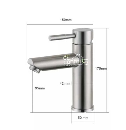 Baterie lavoar inox montare chiuveta Starke Tube catus ceramic [2]