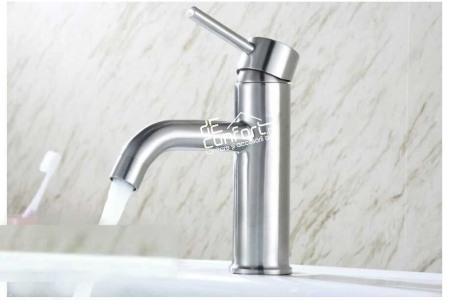 Baterii lavoar - Baterie lavoar inox montare chiuveta Starke Tube pipa curbata