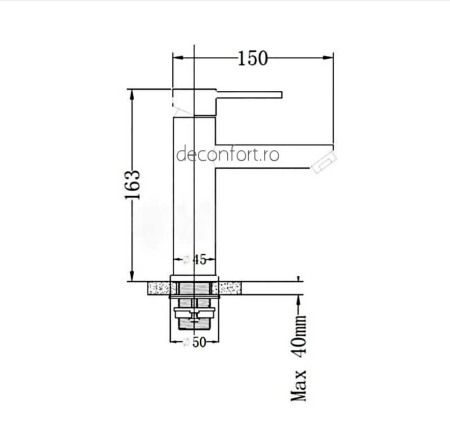 Baterie lavoar inox STEEL aspect mat ventil chiuveta inclus [2]