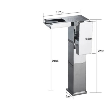 Baterie lavoar led cromata Preston cascada [3]