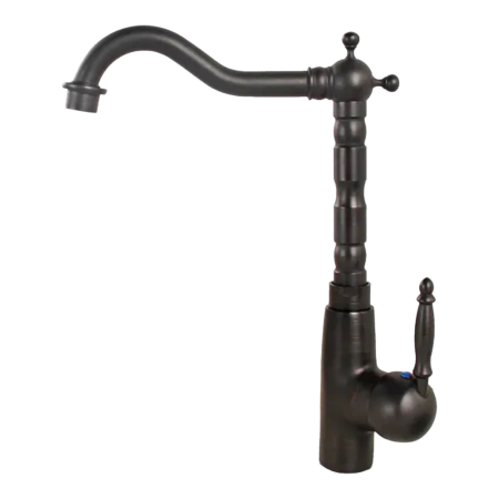 Baterii bronz antic - Baterie lavoar neagra retro Kano