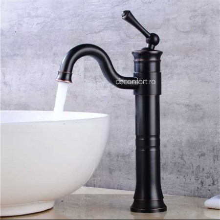 Baterii Sanitare - Baterie lavoar negru antichizat montare blat