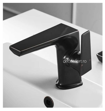 Baterie lavoar negru antichizat pentru chiuveta baie Moss Dark [0]